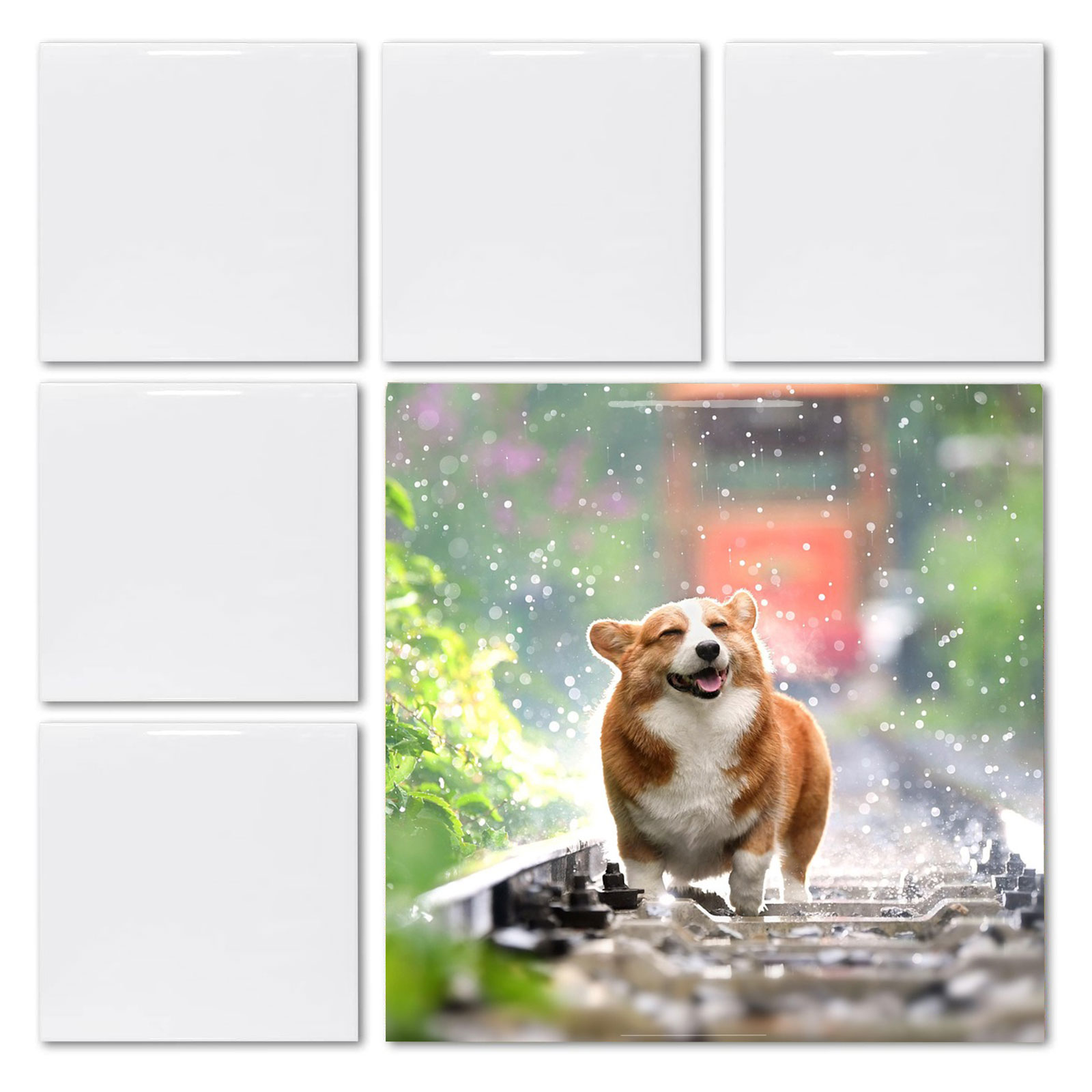 20 buah ubin persegi putih pol - Ceramic Tile Blank ulasan dan harga