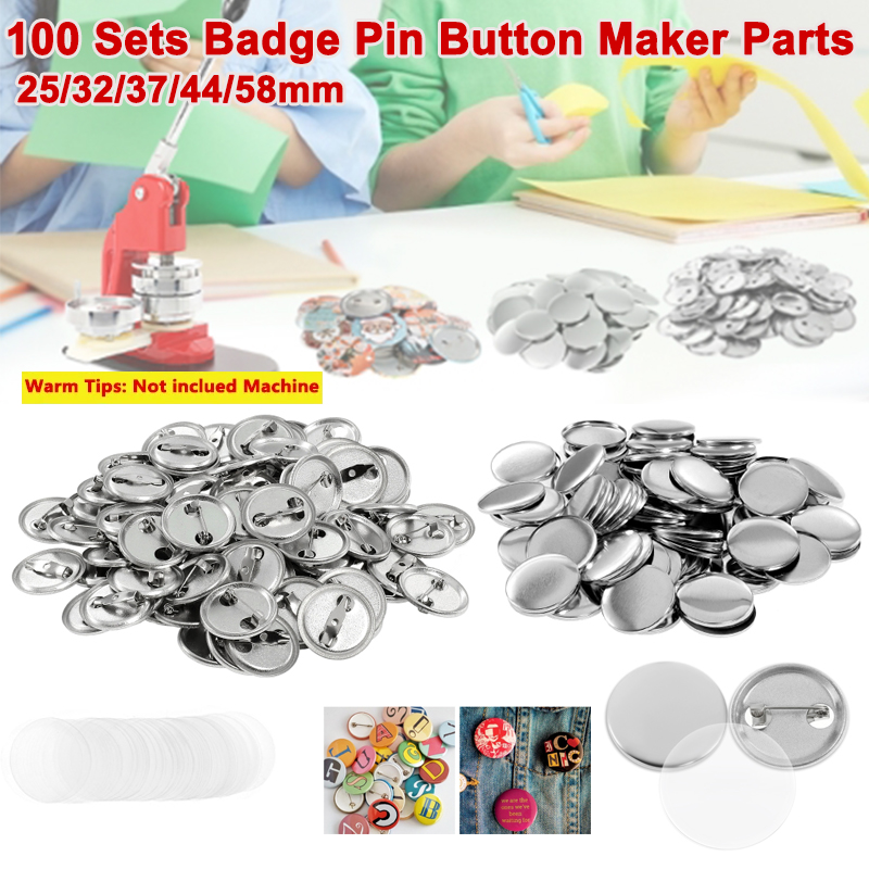 100 Set Bagian Pembuat Tombol  - Button Badge Blank ulasan dan harga
