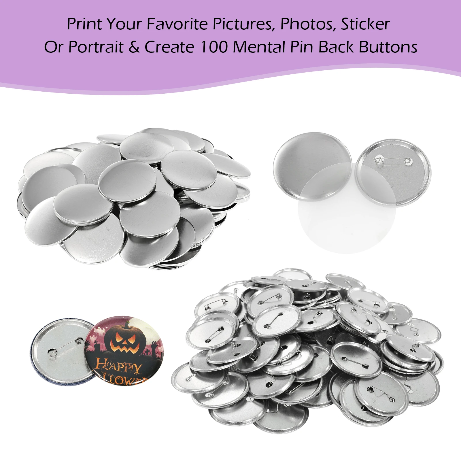 100 Set Bagian Pembuat Tombol  - Button Badge Blank ulasan dan harga