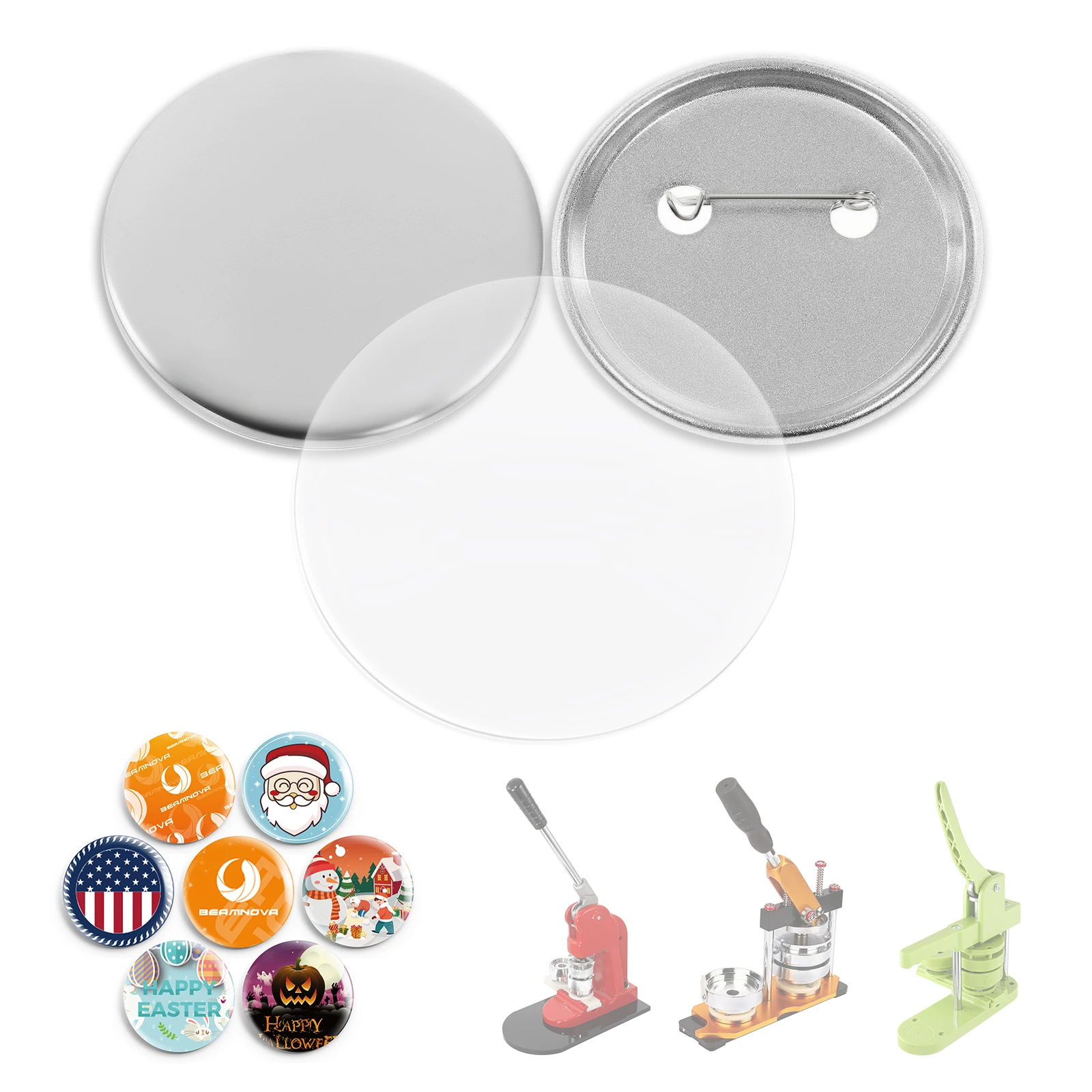 100 set bahan pembuatan pin bu - Button Badge Blank ulasan dan harga