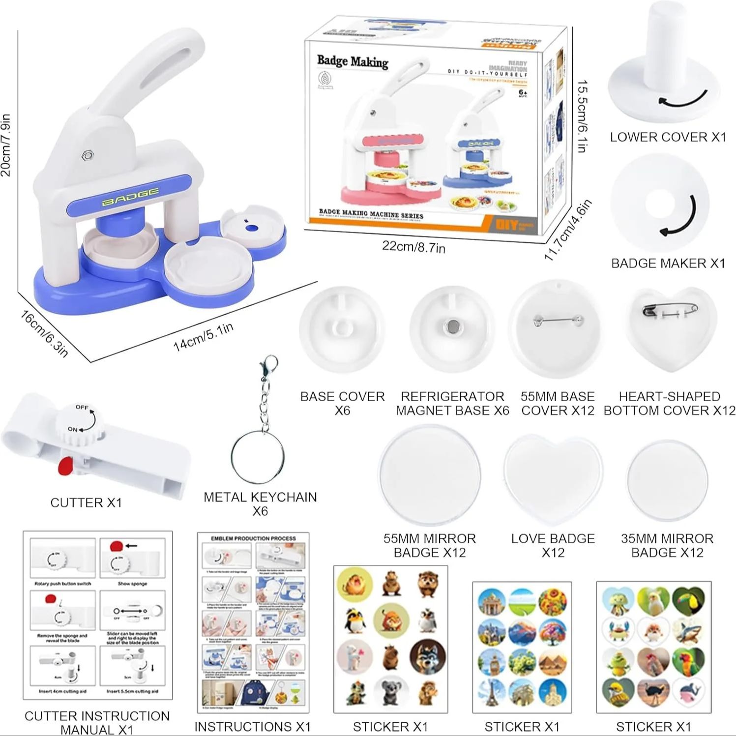 Mesin Pembuat Badge DIY, Mesin - Button Badge Blank ulasan dan harga